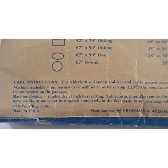 Vintage NEW Oblong Tablecloth White Lace Trim Dacron & Cotton Dynasty 52x70 - Picture 4 of 5